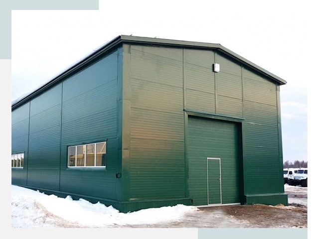 Двускатные ангары в Мегионе